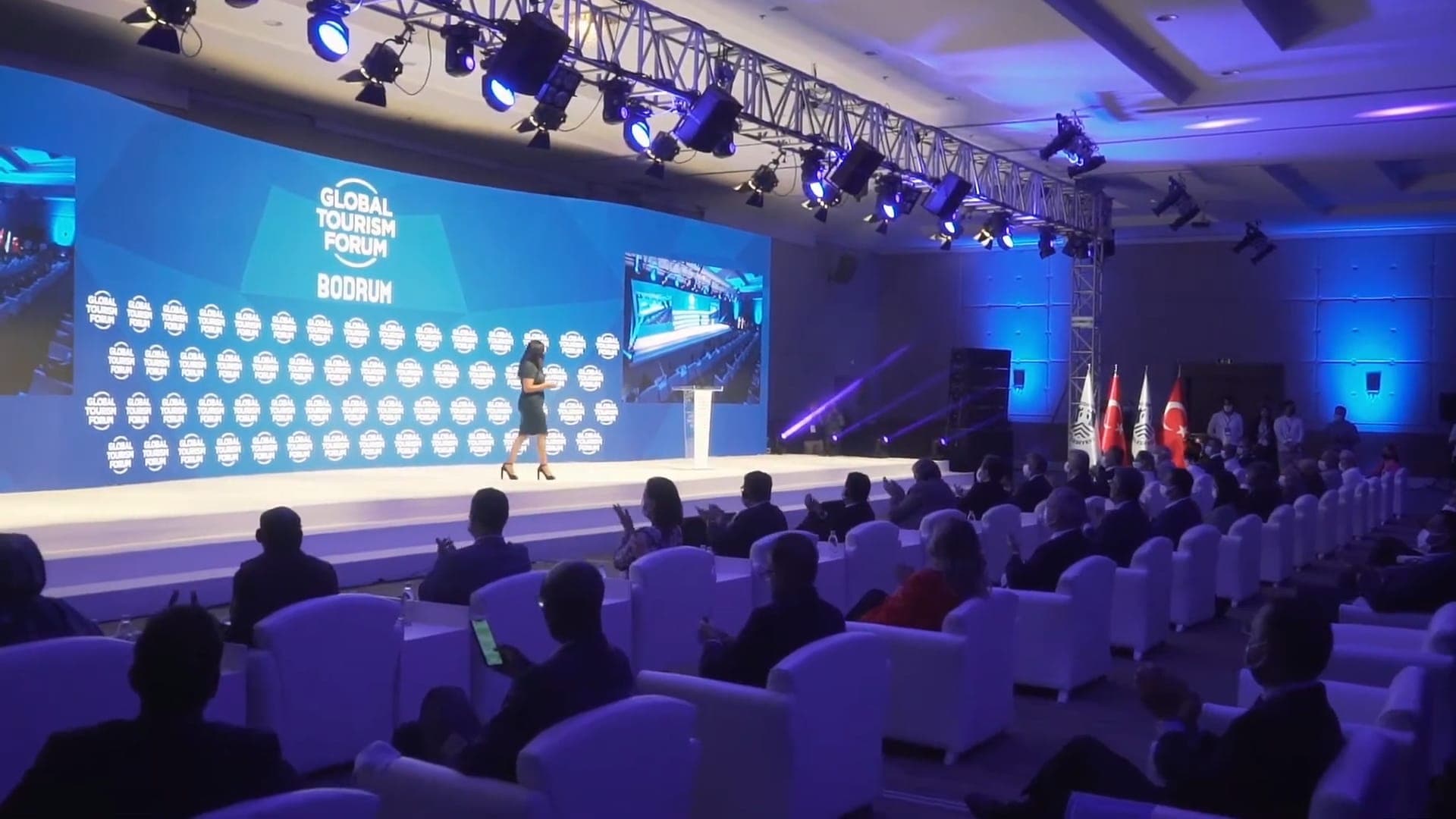 Jeannette Ceja on stage at the Global Tourism Forum Bodrum Summit
