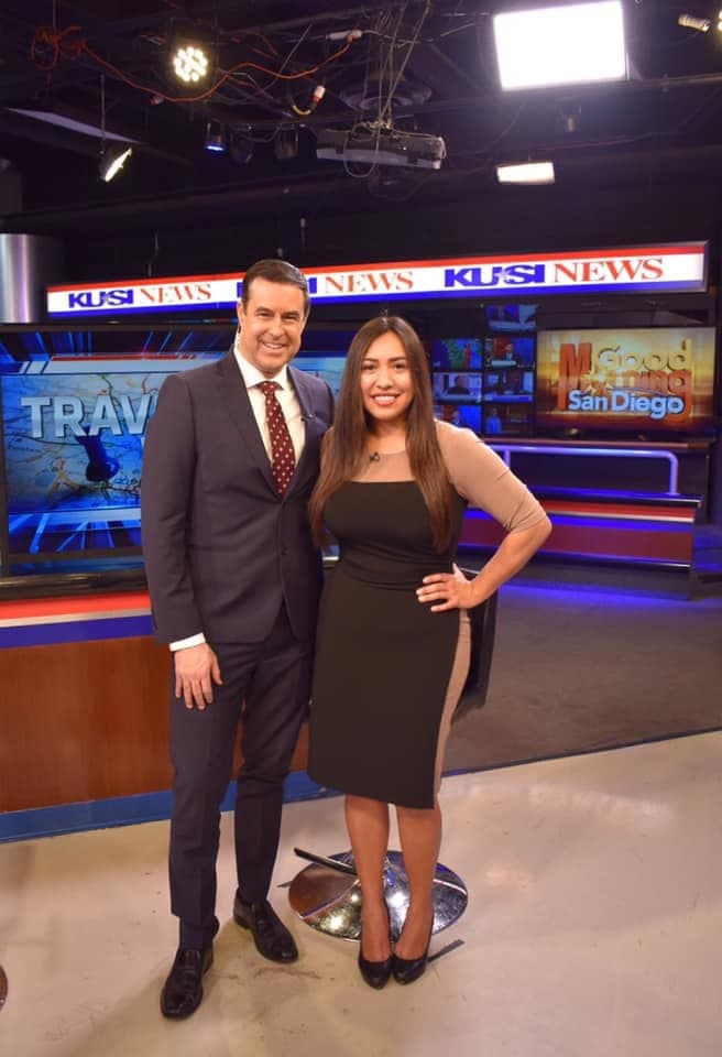 Jeannette Ceja en un plató de televisión