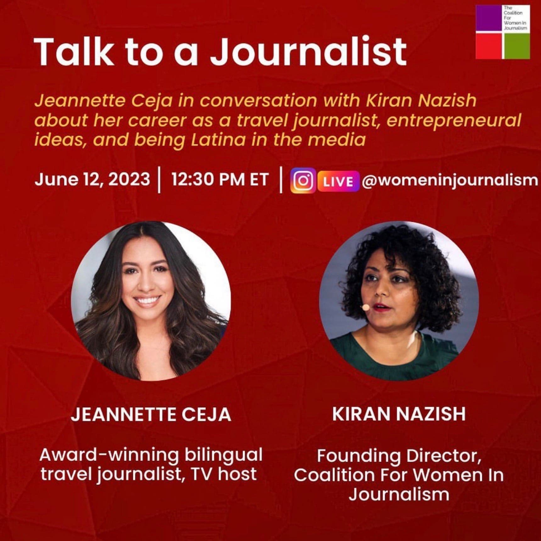 Jeannette Ceja en un panel de mujeres periodistas