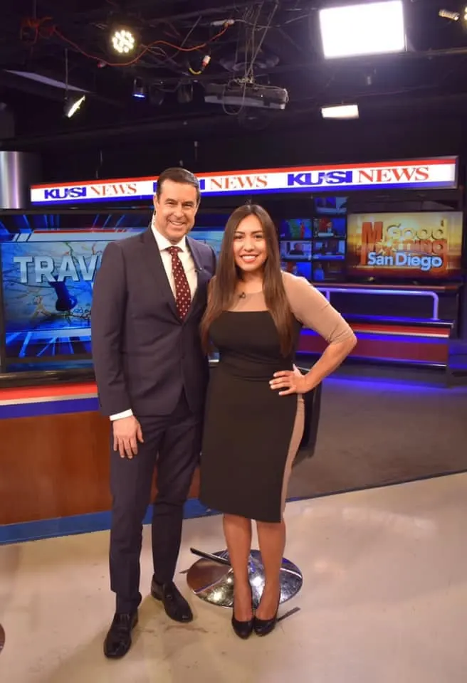 Jeannette Ceja on a television set