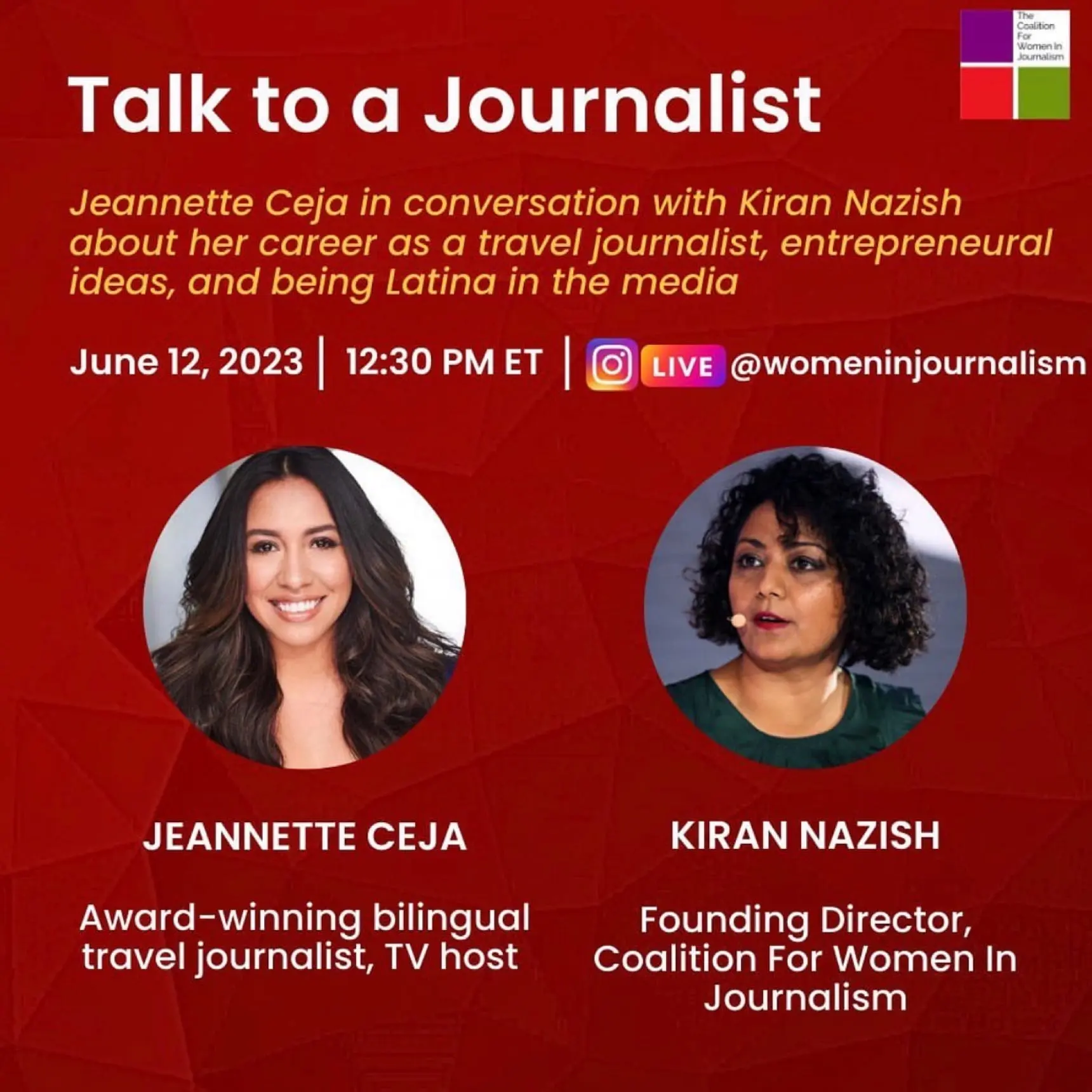 Jeannette Ceja at a women in journalism panel