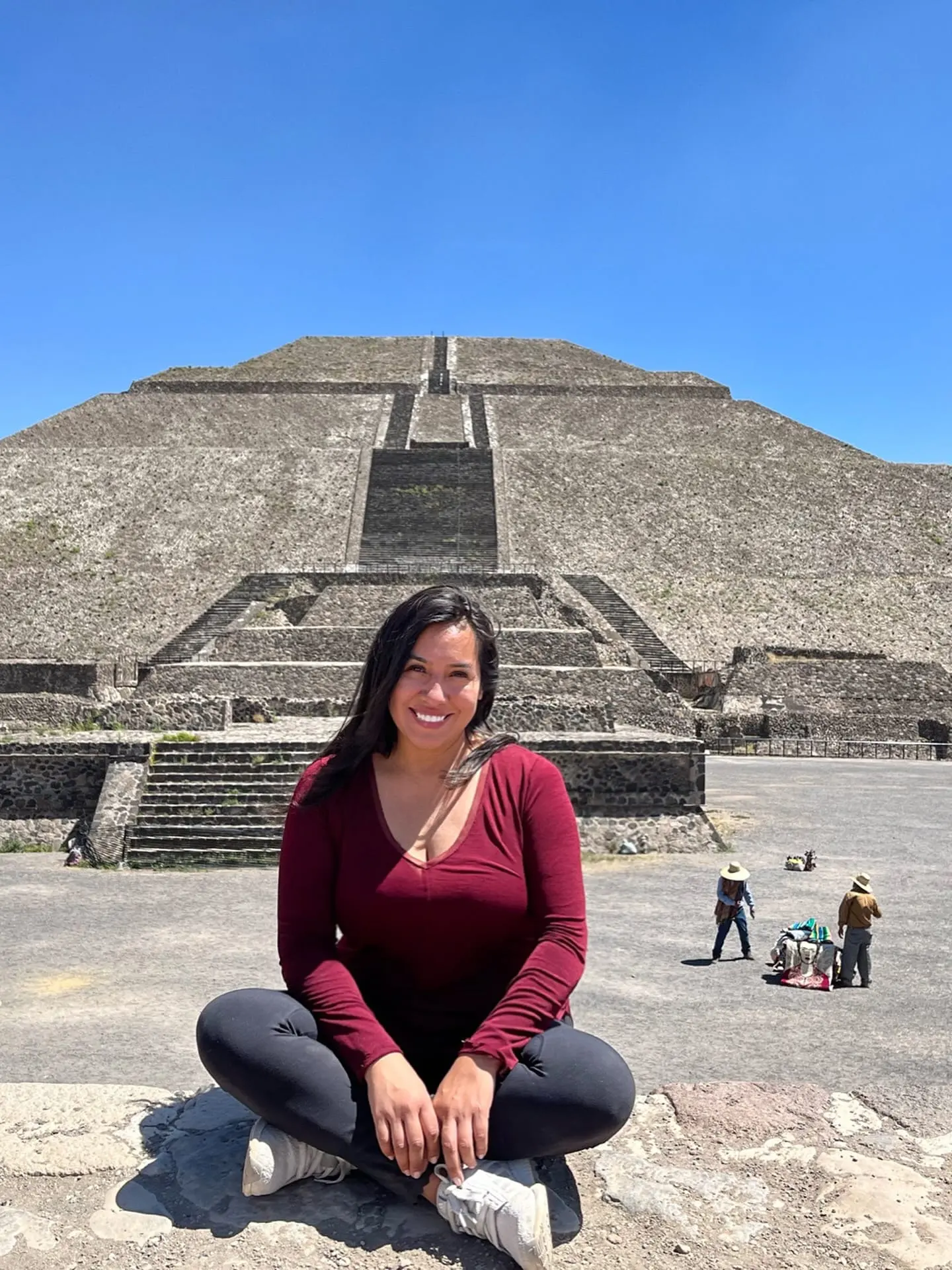 Jeannette Ceja at the Pyramid of the Sun, Teotihuacán